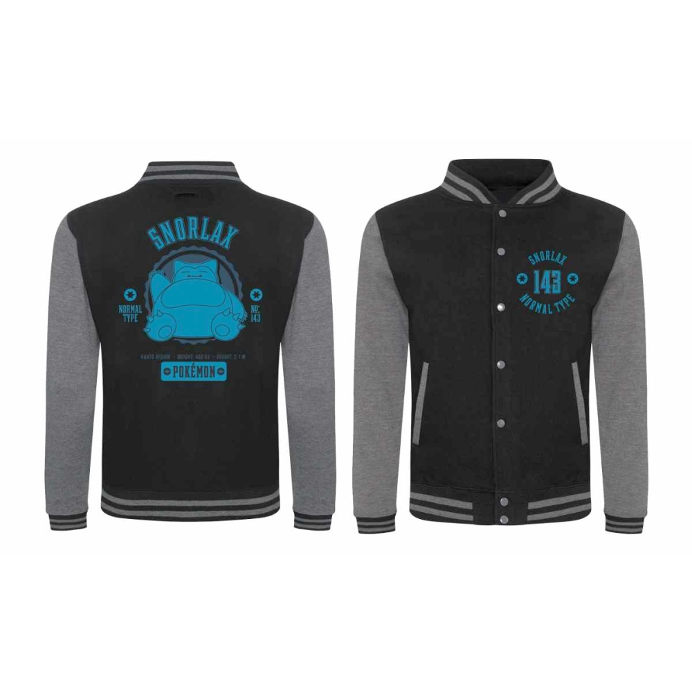 Pokémon - Collegiate Snorlax Varsity jacket - Zwart/Grijs